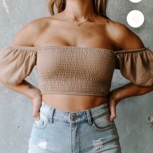 Kittenish Smocked crop top